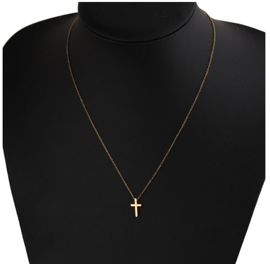 Collar Dije Cruz Grande Acero Inoxidable