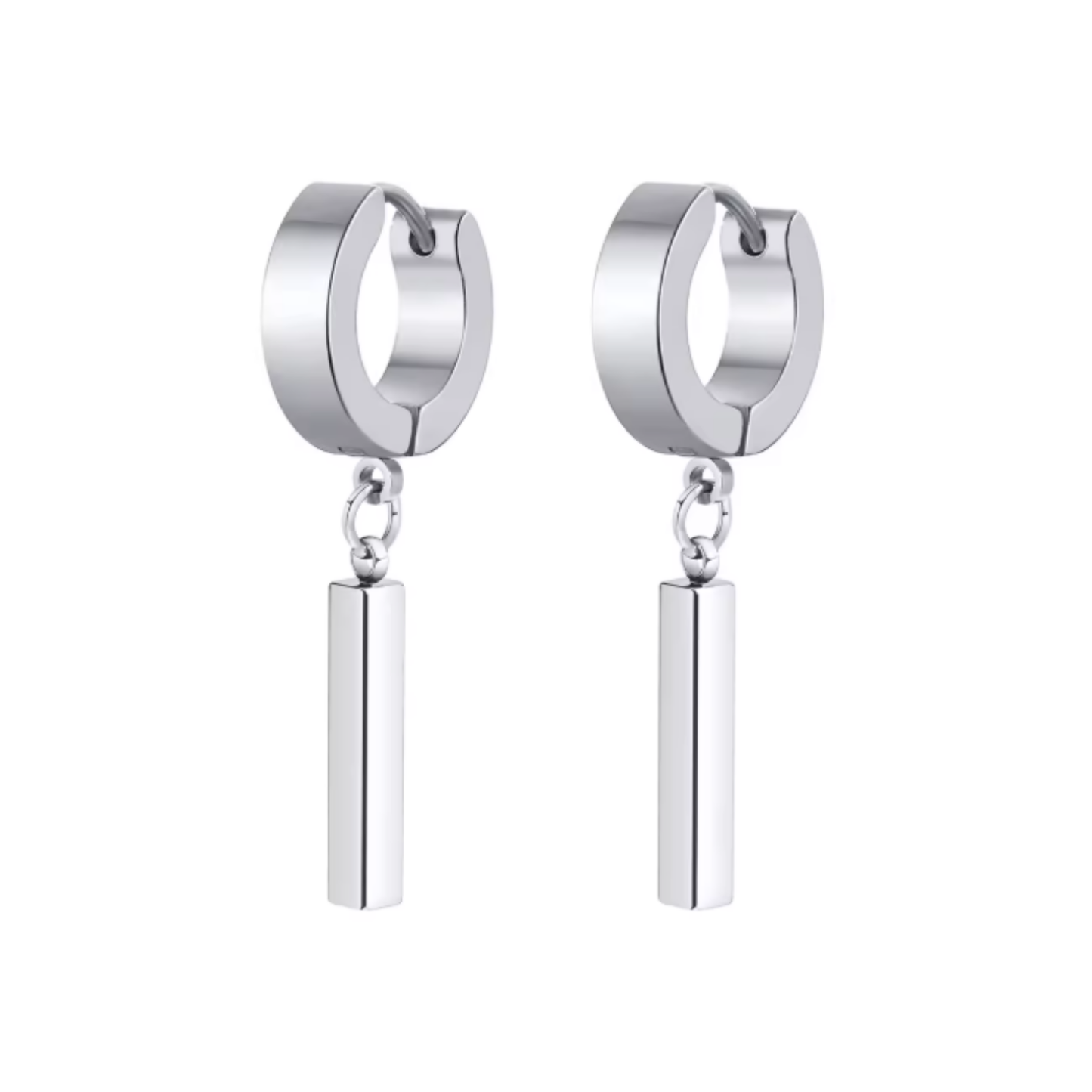 Argollas Huggies Dije Cilindro Acero Inoxidable