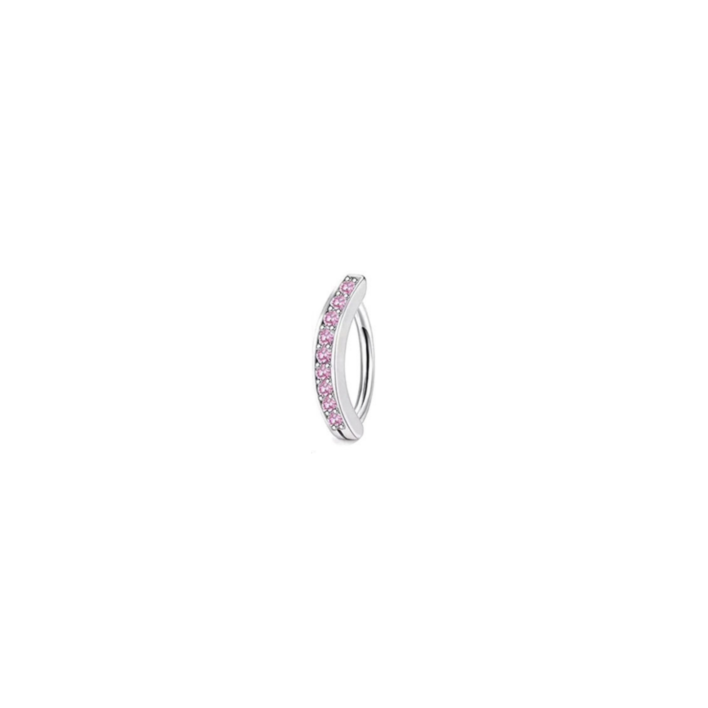 Piercing Ombligo Rosado Acero Inoxidable
