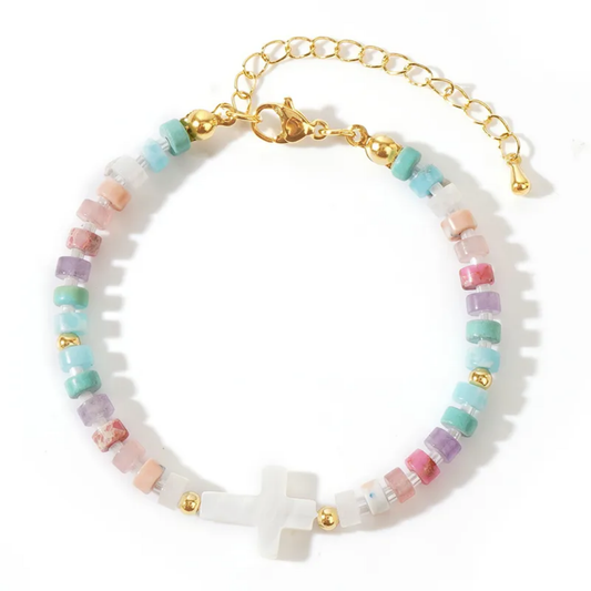 Pulsera Religiosa Pastel Cruz