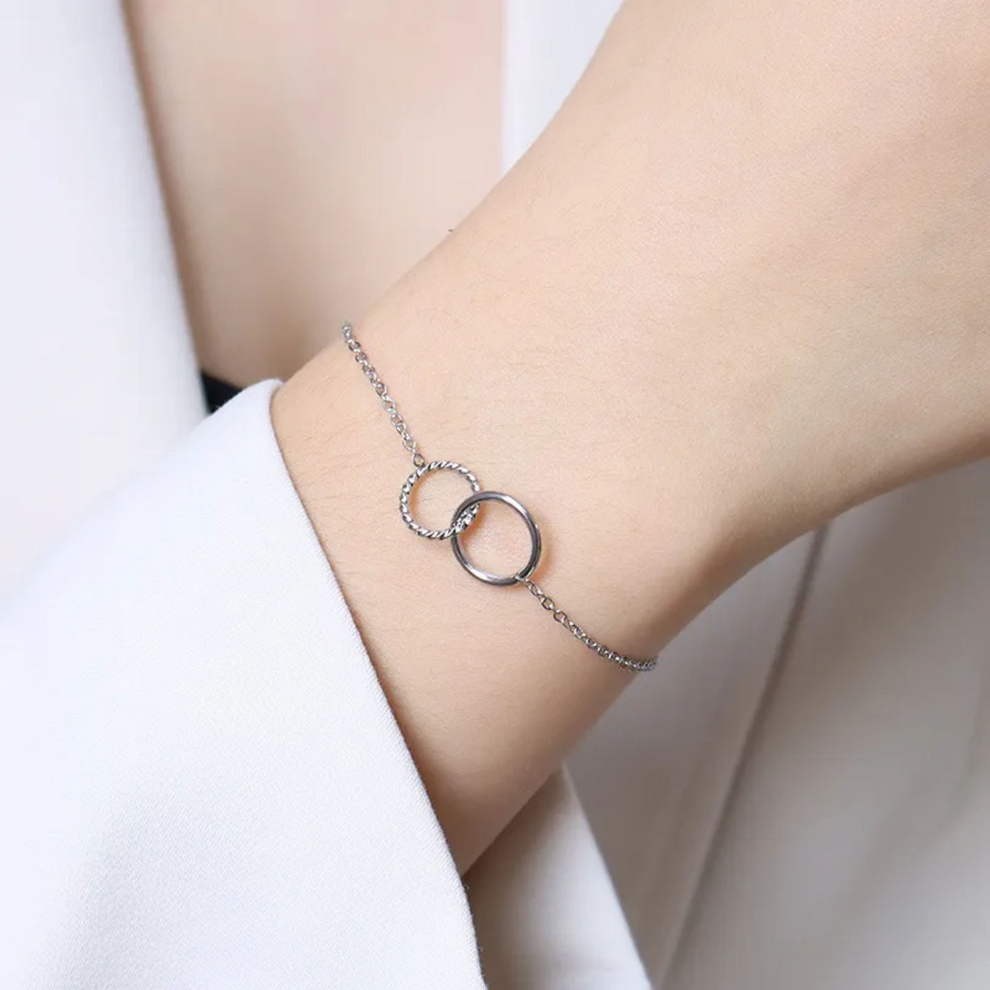 Pulsera Doble Aro Acero Titanio
