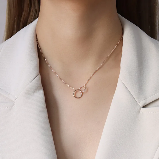 Collar Doble Aro Acero Titanio