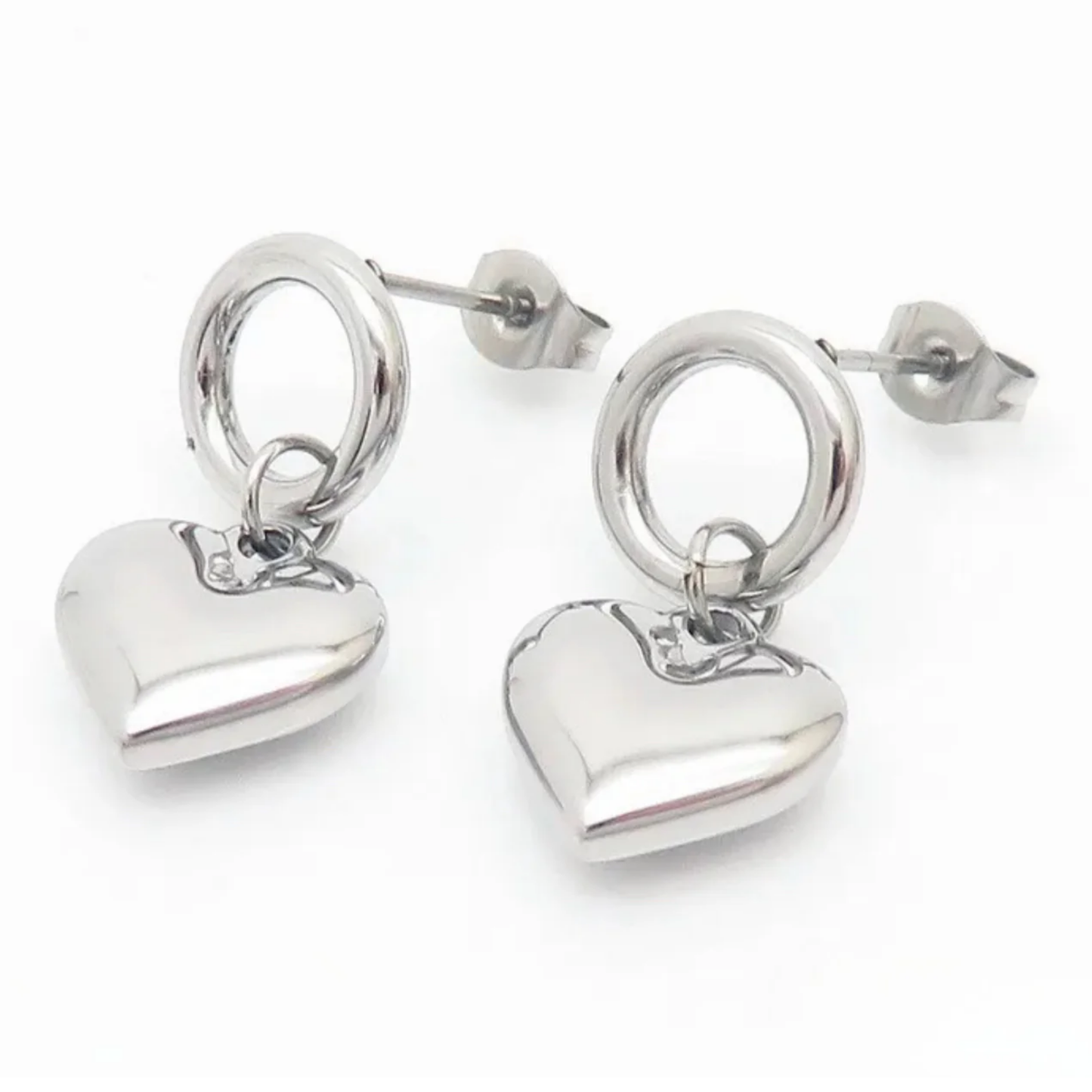 Pendientes Corazón Acero Titanio