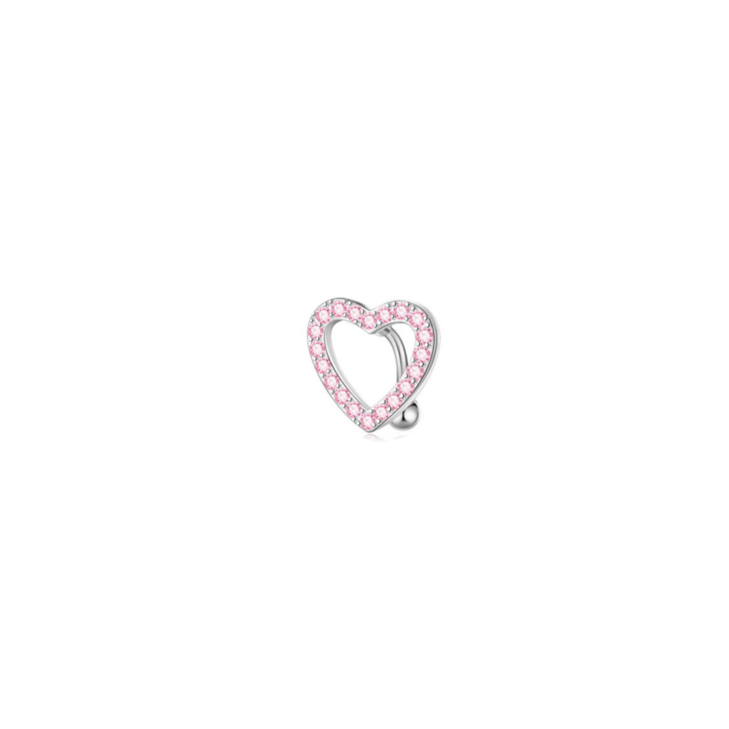 Piercing Ombligo Rosado Acero Inoxidable