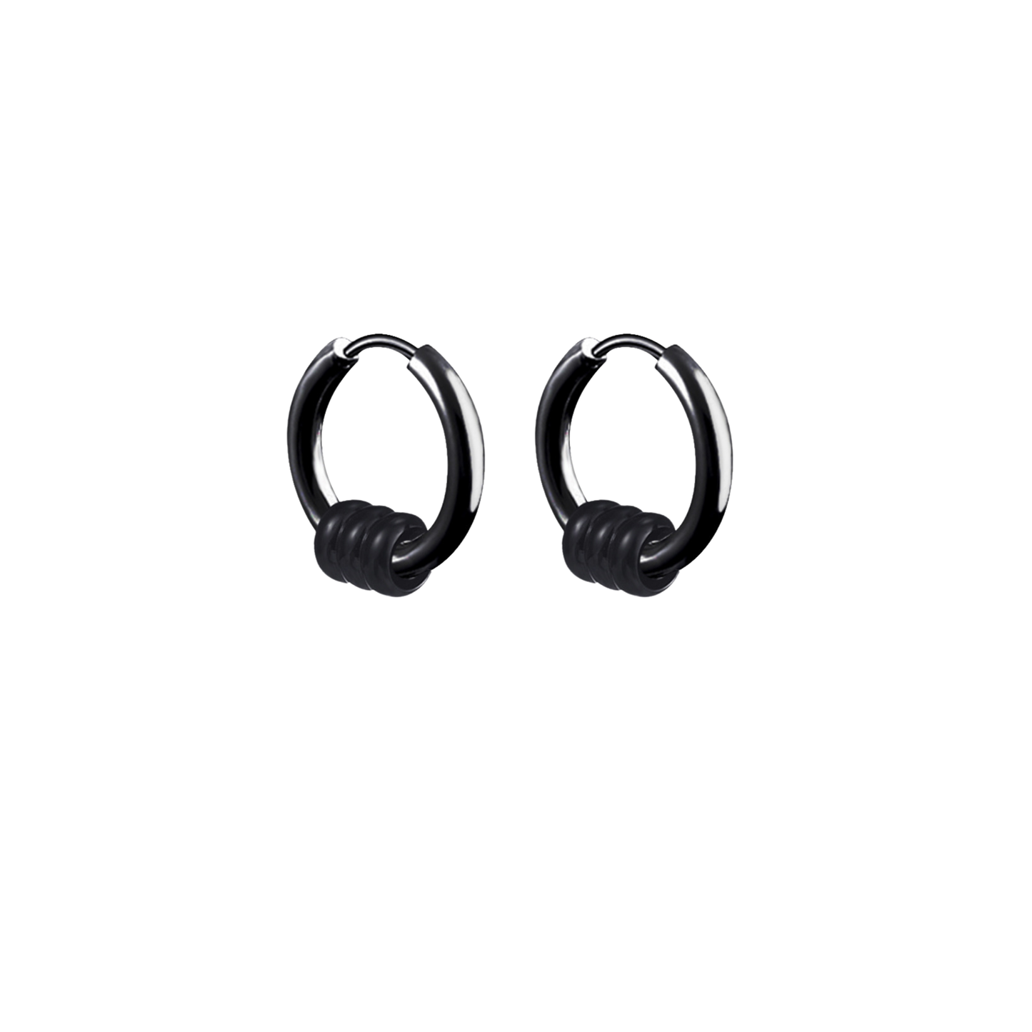 Argollas Hombre Dije Aros Triples Acero Titanio