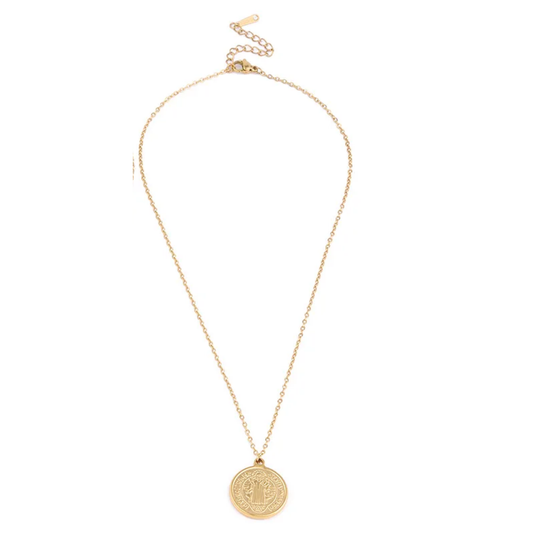 Collar Medallón San Benito Acero Inoxidable