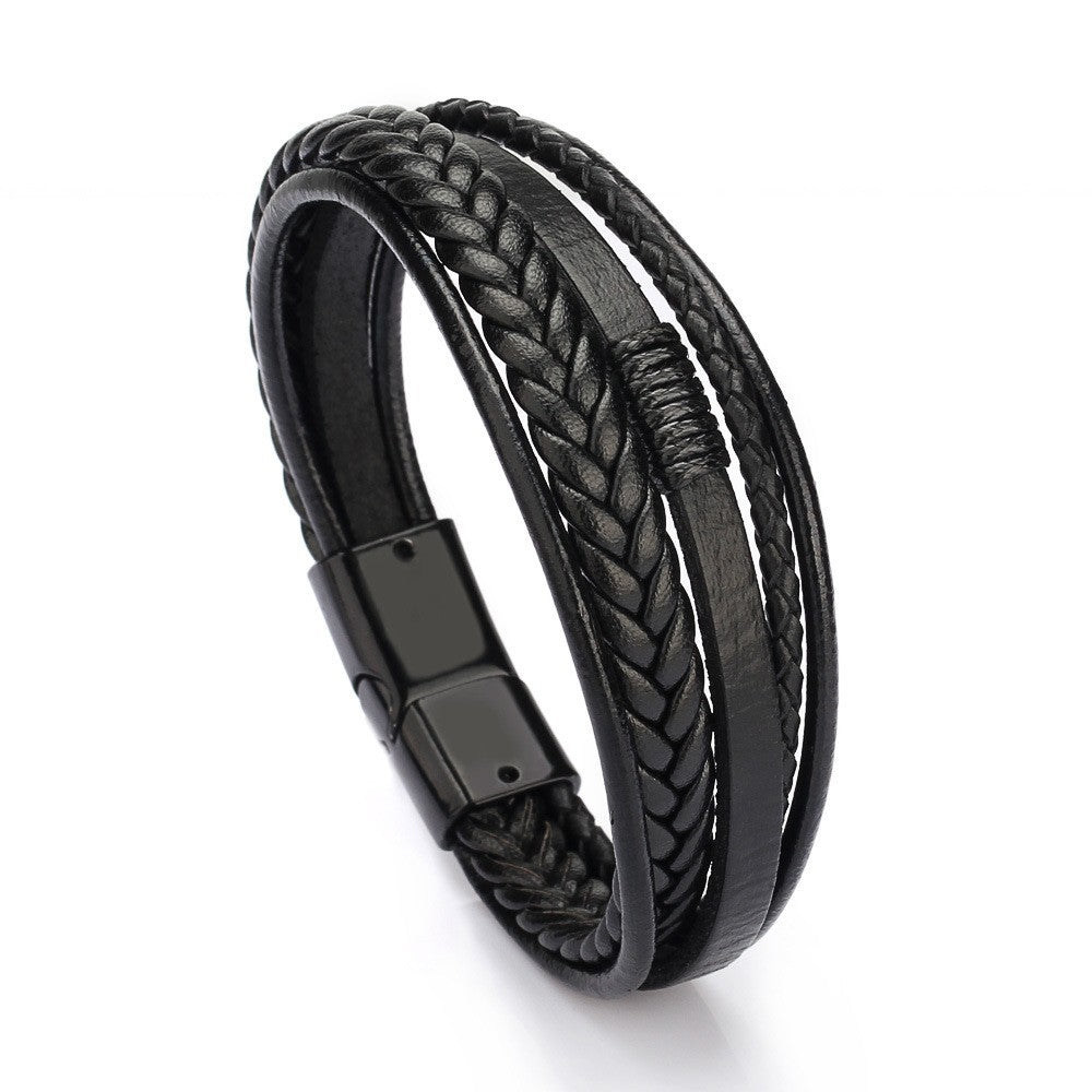 Pulsera Hombre 5 en 1 Cuero Sintético