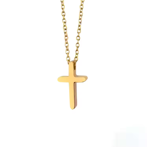 Collar Dije Cruz Grande Acero Inoxidable