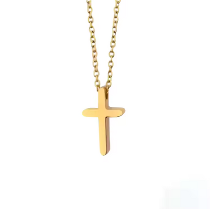 Collar Dije Cruz Grande Acero Inoxidable