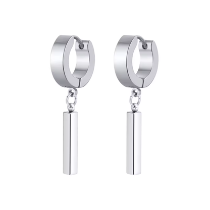 Argollas Huggies Dije Cilindro Acero Inoxidable