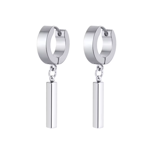 Argollas Huggies Dije Cilindro Acero Inoxidable