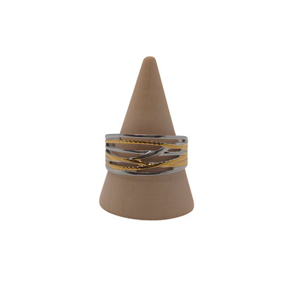 Anillo Ajustable Acero Inoxidable Entrelazado