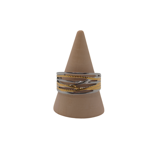 Anillo Ajustable Acero Inoxidable Entrelazado