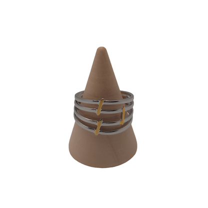 Anillo Ajustable Acero Inoxidable Cruzado
