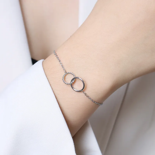 Pulsera Doble Aro Acero Titanio