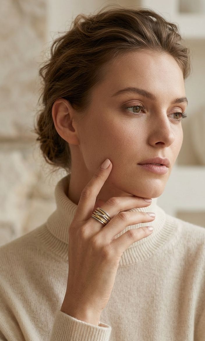 Anillo Ajustable Acero Inoxidable Entrelazado