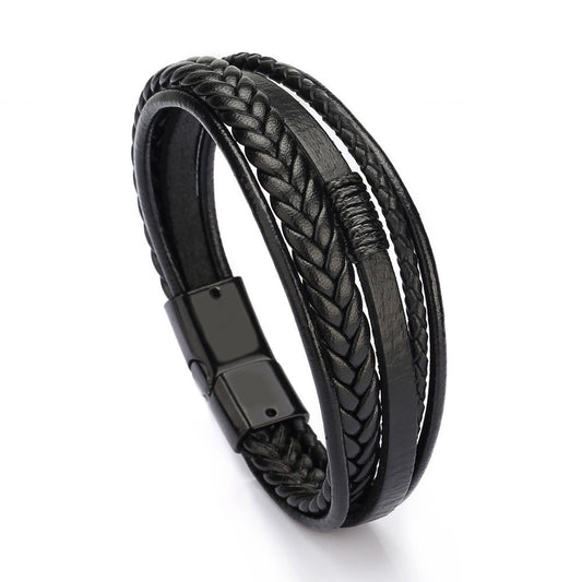 Pulsera Hombre 5 en 1 Cuero Sintético